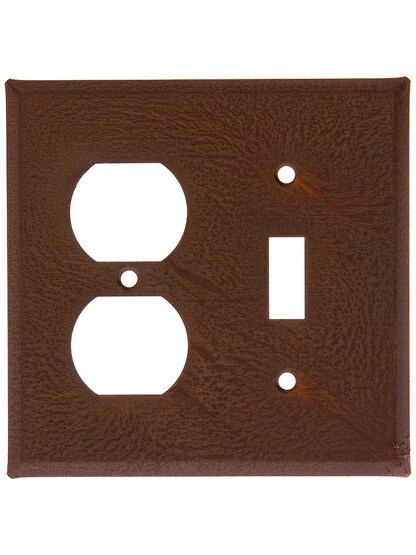 Country Tin Toggle/Duplex Combo Plate in Rustic Tin.